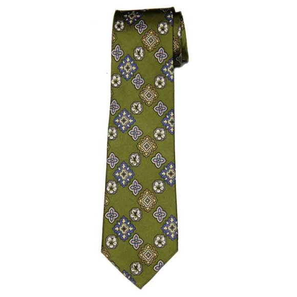 Tommy Bahama Silk Tie Green Floral Handmade Men's - Picture 1 of 1
